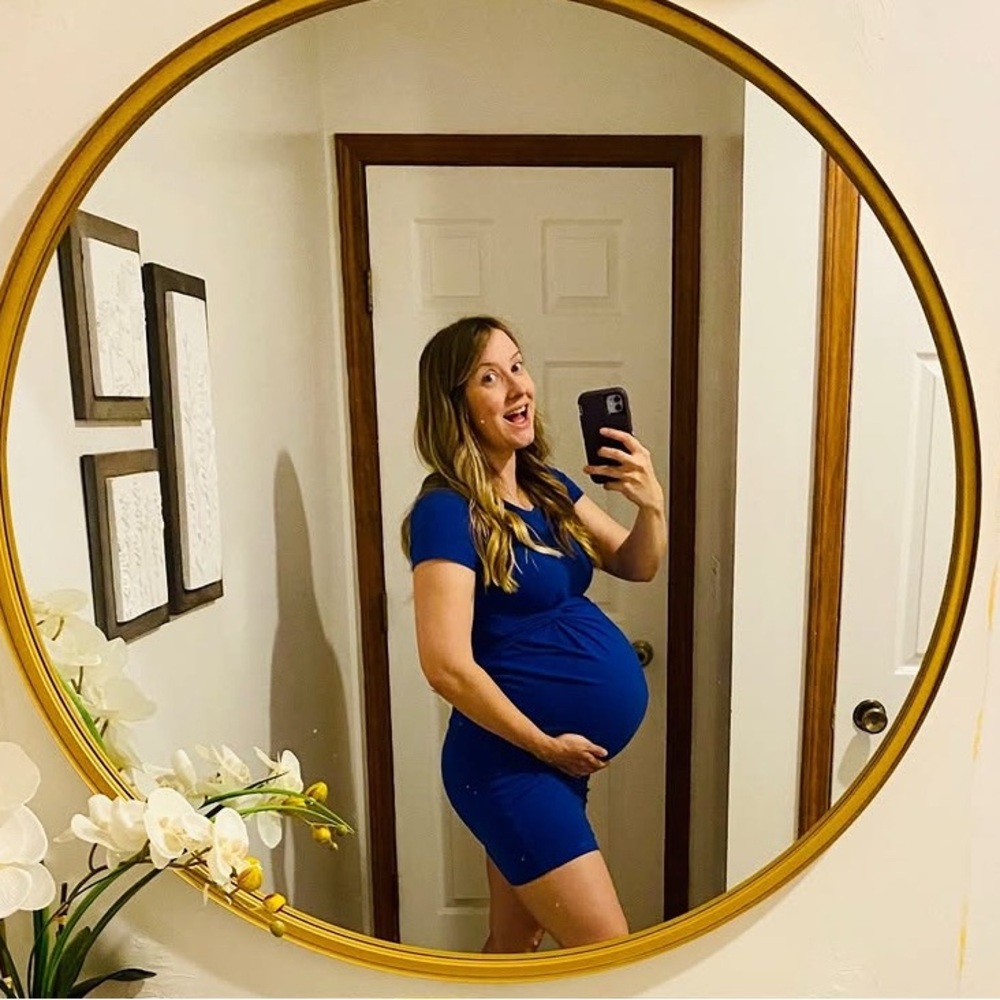 Old Navy maternity royal blue fitted dress sz M
